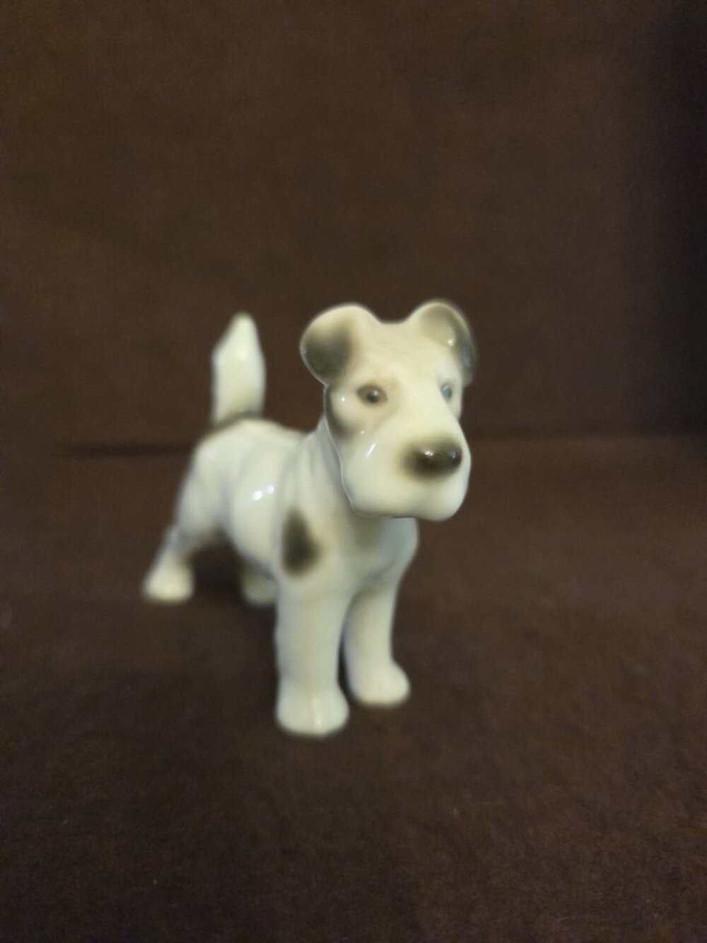 AP Crown Mark Germany Porcelain Fox Terrier Or Schnauzer Dog Figurine